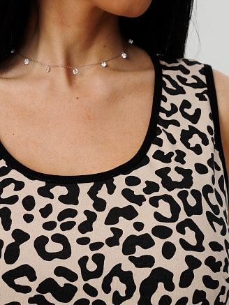 Женский сарафан С-100(К) / Бежевый (леопард)