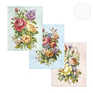 Набор полотенец рогожка / Пионы