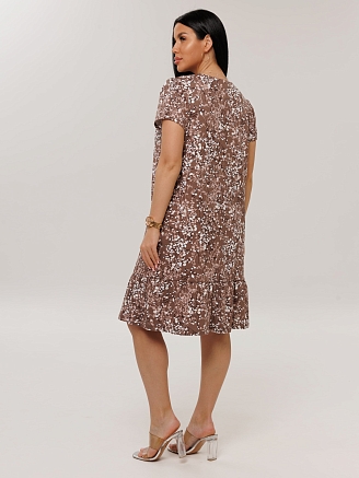 Женский халат Х-167(К) / Коричневый (мелкие цветы)