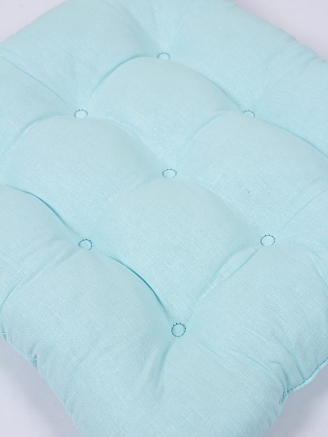 Комплект подушек на стул с завязками (бязь) 2 шт. / Светло-бирюзовый