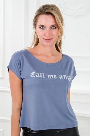 Футболка женская Лирика Call me angel / серый
