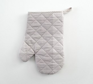 Прихватка-рукавица кухонная рогожка / Квадраты