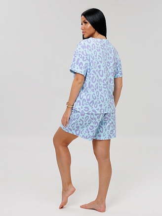 Женский костюм К-203(М) / Голубой (узоры)