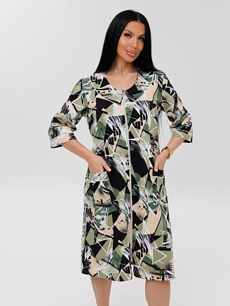 Женский халат Х-74(К) / Хаки (геометрия)