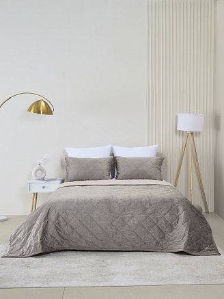 Набор покрывало и чехлы на подушку Кристалл / Какао