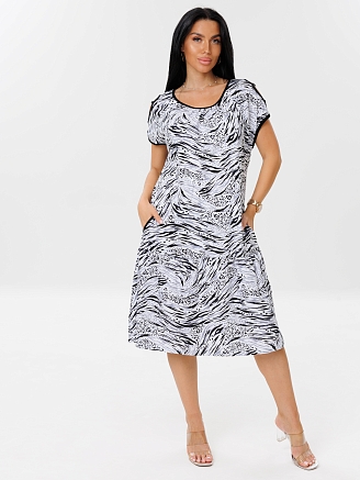 Женское платье Пл-82(К) / Серый (узоры)