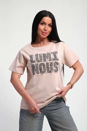 Женская футболка 85661 / бежевый