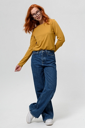 Женский лонгслив 14436/1 / горчичный