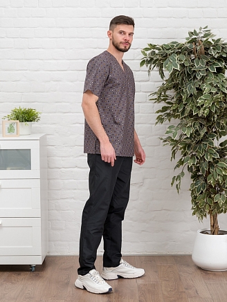 Рубашка медицинская мужская М-286-10589 Поплин