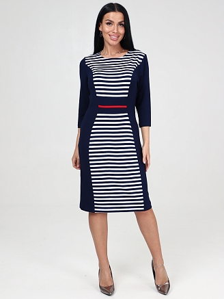 Женское платье ГРАЦИЯ ПлВ-2340 / Сине-белая полоса