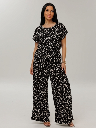 Женский костюм К-229(Шт) / Черный (узоры)