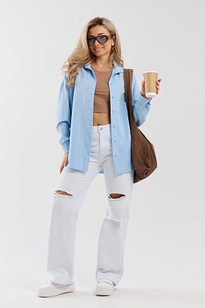 Женская рубашка 36987 / голубой