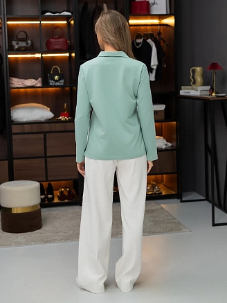 Женский джемпер-поло футер / Оливковый