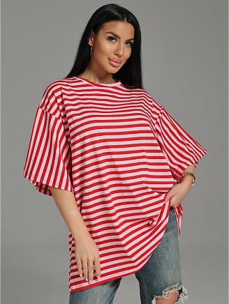 Женская футболка Анита / Полоса красный