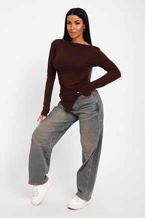 Женский лонгслив 83904 / шоколад