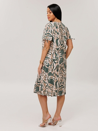 Женское платье Пл-109(К) / Зеленый (узоры)