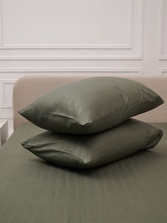 Комплект наволочек микрофибра-страйп / Хаки