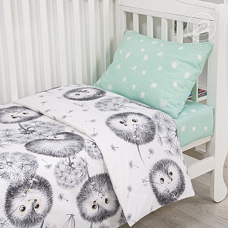 Постельное белье в кроватку поплин арт.922 Ежата