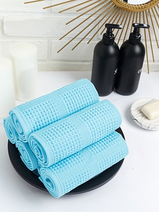 Полотенце вафельное г/к Узбекистан 260 гр/м2 / 502-ярко-голубой