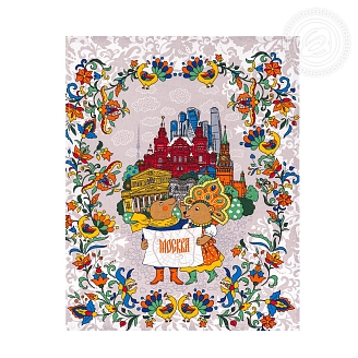 Набор полотенец рогожка / Московские мишки