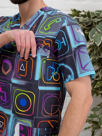 Рубашка медицинская мужская М-286-12357 Поплин