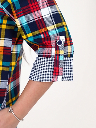 Женская туника ТК-342 / Яркая клетка с желтым