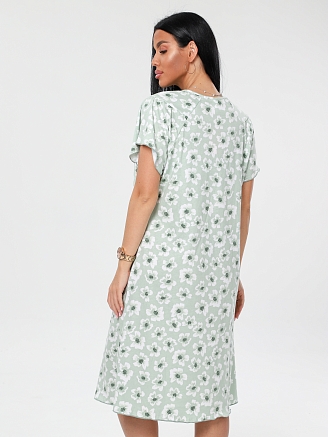 Женская сорочка Сор-73(К) / Фисташковый (цветы)