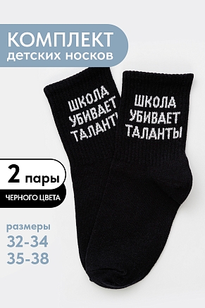 Детские носки стандарт Талант (набор 2 пары) / черный