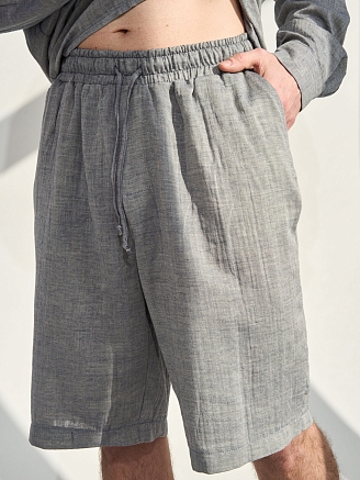 Мужской костюм "Эко-Муслин"(шорты) 2469-Мус / Джинс