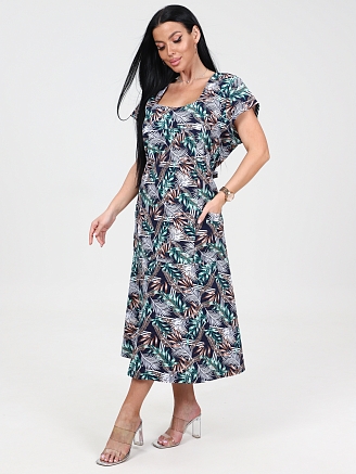 Женское платье Вера макси ПлК-340 / Серо-зеленый колос