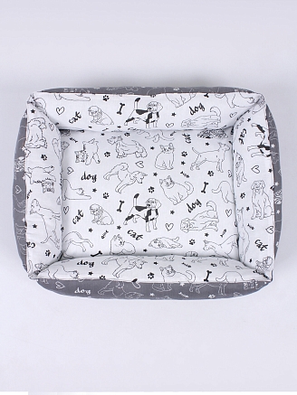 Лежанка для животных мелких пород арт. LDZ / Белый + графит