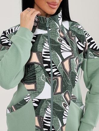 Женский костюм КФ-215 / Оливковый, треугольник в водорослях