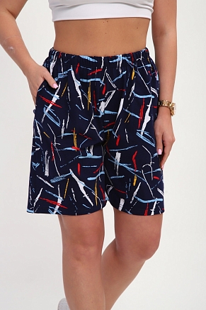 Шорты женские Цветник / Синий макси