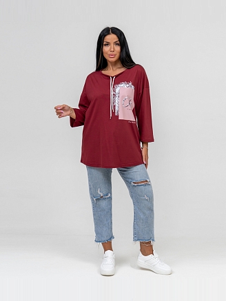 Женская туника мод.1714/2* / Бордовый