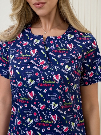 Рубашка медицинская женская М-281(ST14) Элит-145 / Стрейч