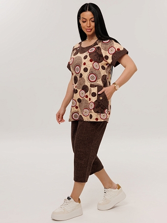 Женский костюм К-119(К) / Коричневый (круги)