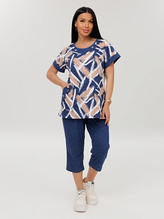 Женский костюм  К-119(К) / Синий (штрихи)