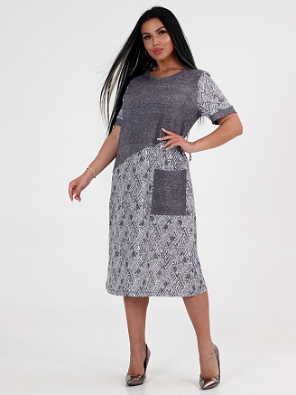 Женское платье Каприз ПлК-1544 / Белые ромбы на кофе