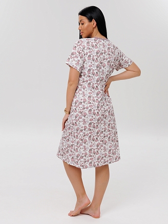 Женская сорочка Сор-44(К) / Брусничный (цветы)