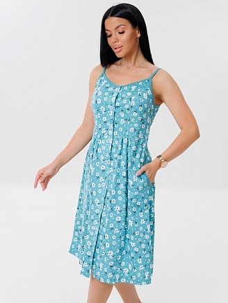 Женский сарафан С-75(К) / Ментол (цветы)