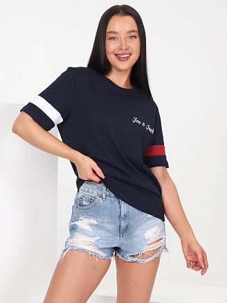 Женская футболка Фитноплюс / темно-синий