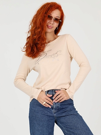 Женский лонгслив Флоп / бежевый