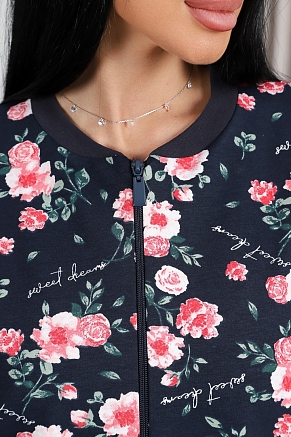 Женская толстовка Бомбер 750 / синий/шиповник