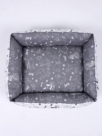 Лежанка для животных мелких пород арт. LDZ / Белый + графит