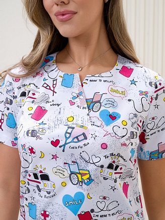 Рубашка медицинская женская М-281(ST10) Элит-145 / Стрейч