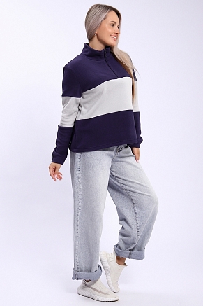 Женская толстовка КолорБлок 654 / Синий