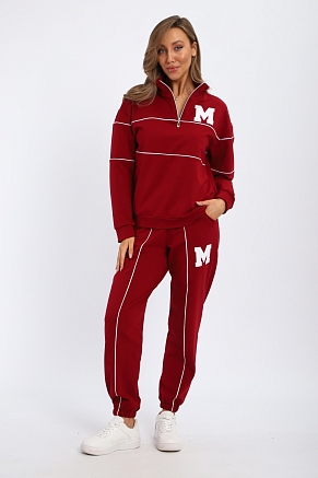 Женский костюм с брюками 74720 / бордовый