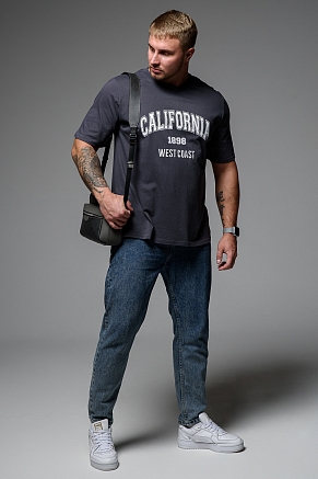 Мужская футболка 8503/1 / антрацит+калифорния