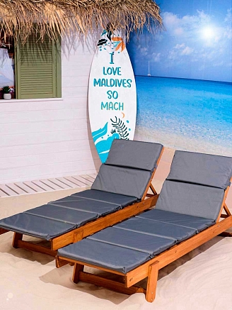 Матрас для шезлонга с сумкой арт. SZO / Серый