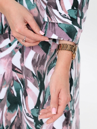 Женский халат Х-80(В) / Брусничный (узоры)